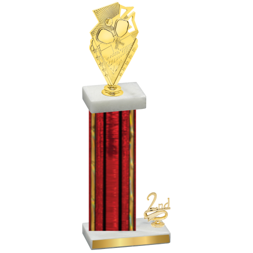 Accented Single Red Glacier Second Place Pickleball Trophy