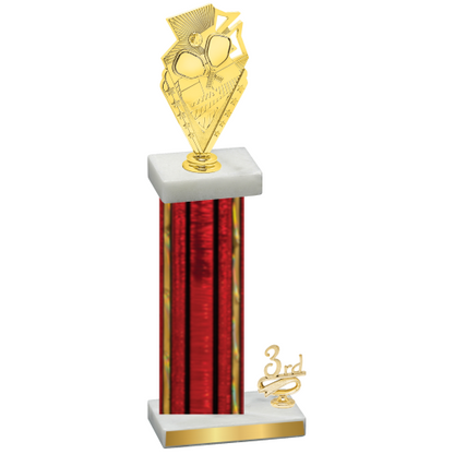 Accented Single Red Glacier Third Place Pickleball Trophy