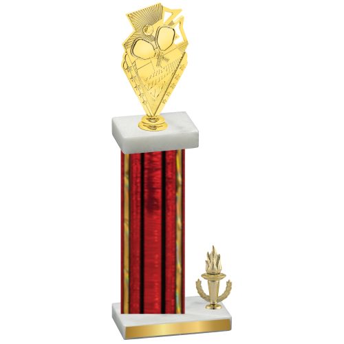 Accented Single Red Glacier Victory Pickleball Trophy