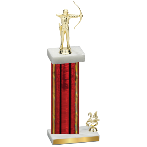 Accented Single Red Glacier Year Archery Trophy