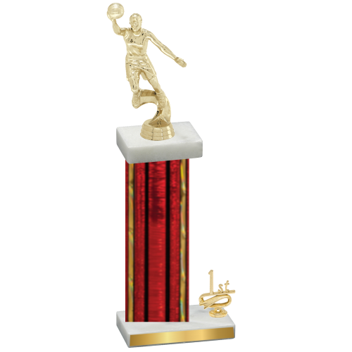 Accented Single Red Glacier First Place Basketball Trophy