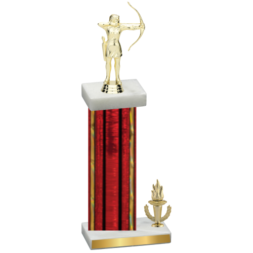 Accented Single Red Glacier Victory Archery Trophy