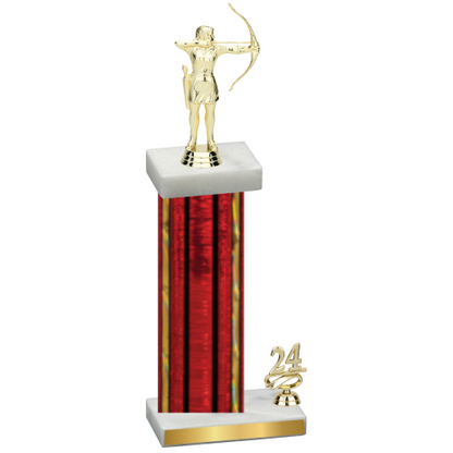 Accented Single Red Glacier Year Archery Trophy