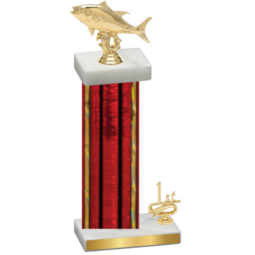 Accented Single Red Glacier First Place Fishing Trophy