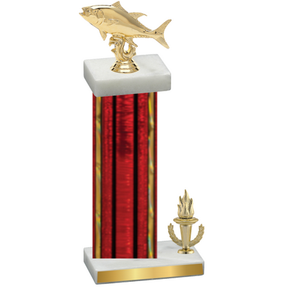 Accented Single Red Glacier Victory Fishing Trophy