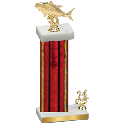 Accented Single Red Glacier Year Fishing Trophy