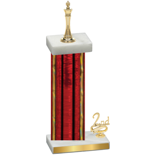 Accented Single Red Glacier Second Place Chess Trophy