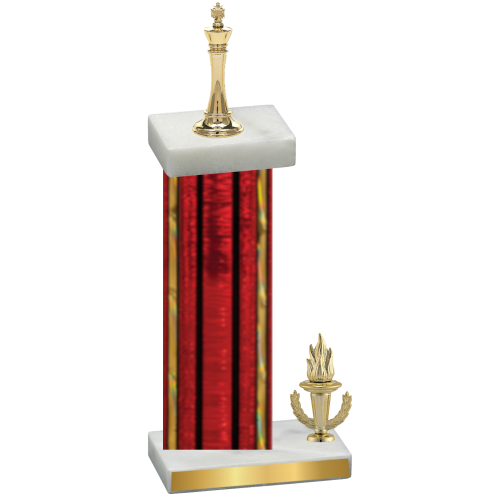 Accented Single Red Glacier Victory Chess Trophy