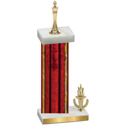Accented Single Red Glacier Victory Chess Trophy