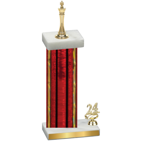 Accented Single Red Glacier Year Chess Trophy