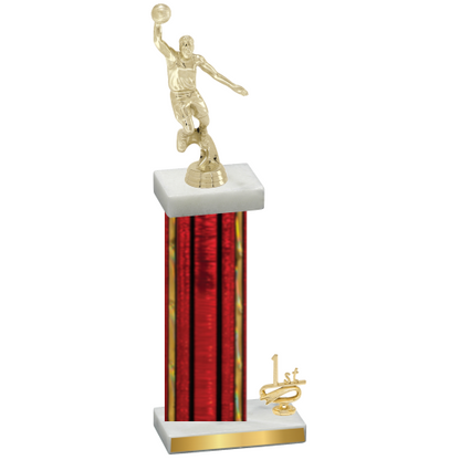 Accented Single Red Glacier First Place Basketball Trophy