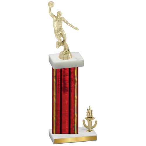 Accented Single Red Glacier Victory Basketball Trophy