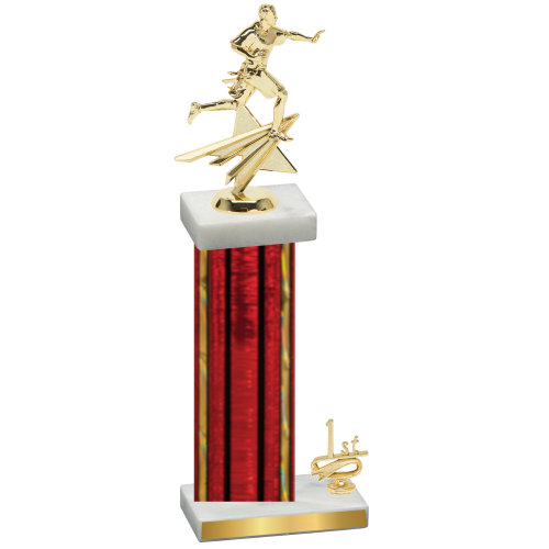 Accented Single Red Glacier First Place Flag Football Trophy