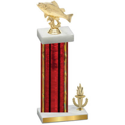 Accented Single Red Glacier Victory Fishing Trophy
