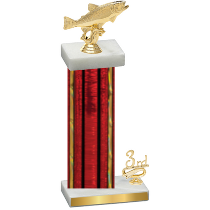 Accented Single Red Glacier Third Place Fishing Trophy