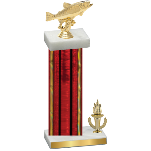 Accented Single Red Glacier Victory Fishing Trophy