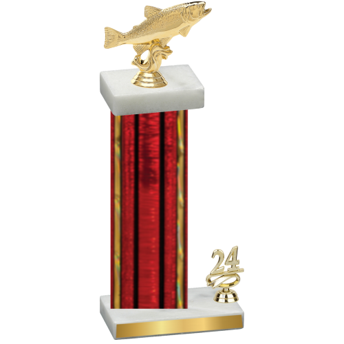 Accented Single Red Glacier Year Fishing Trophy