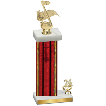 Accented Single Red Glacier Year Music Trophy