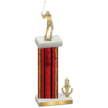 Accented Single Red Glacier Victory Golf Trophy