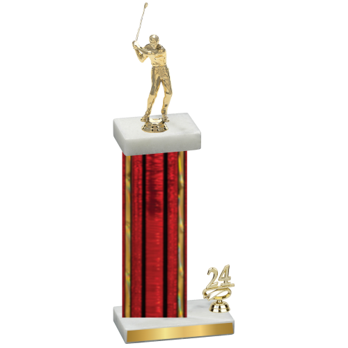 Accented Single Red Glacier Year Golf Trophy