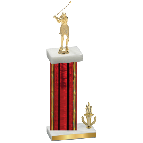 Accented Single Red Glacier Victory Golf Trophy