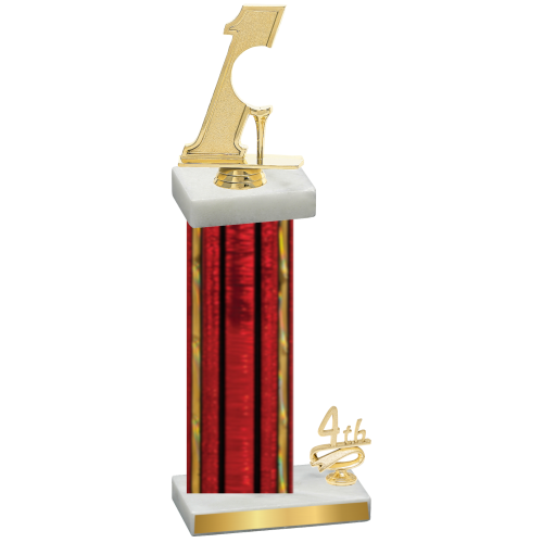 Accented Single Red Glacier Fourth Place Golf Trophy