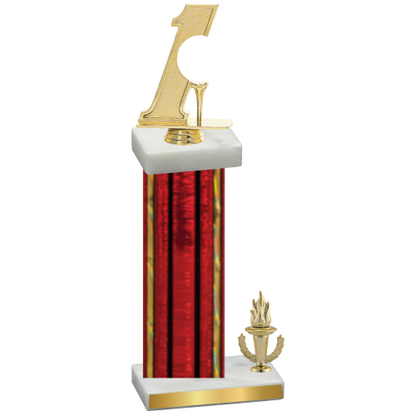 Accented Single Red Glacier Victory Golf Trophy