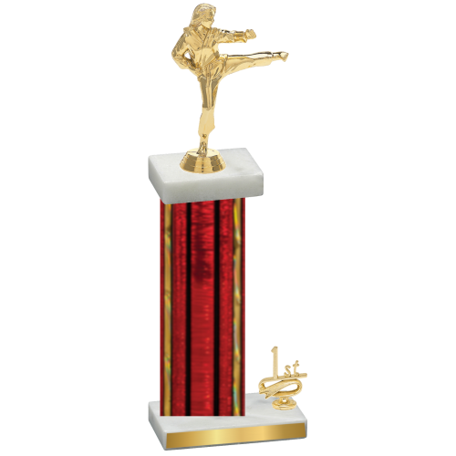 Accented Single Red Glacier First Place Karate Trophy