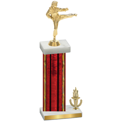 Accented Single Red Glacier Victory Karate Trophy