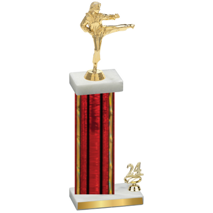 Accented Single Red Glacier Year Karate Trophy