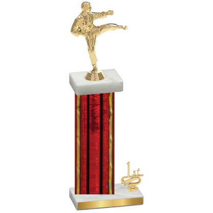 Accented Single Red Glacier First Place Karate Trophy