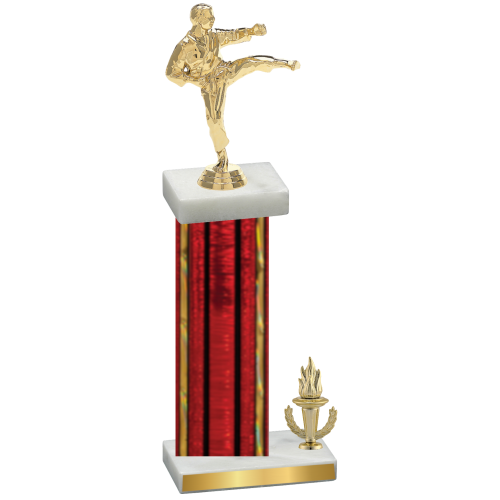 Accented Single Red Glacier Victory Karate Trophy