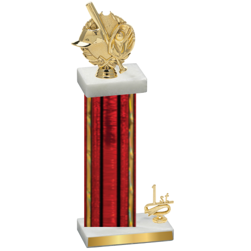 Accented Single Red Glacier First Place Baseball Trophy