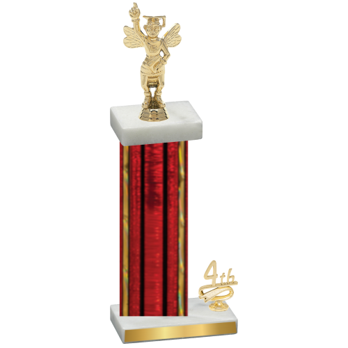 Accented Single Red Glacier Fourth Place Academics Trophy