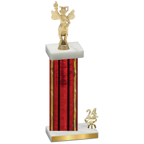 Accented Single Red Glacier Year Academics Trophy