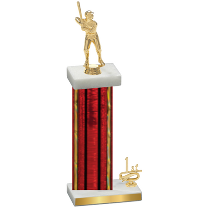 Accented Single Red Glacier First Place Baseball Trophy