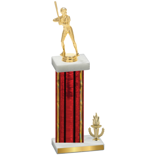 Accented Single Red Glacier Victory Softball Trophy