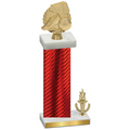 Accented Single Red Carbon Fiber Victory Soccer Trophy