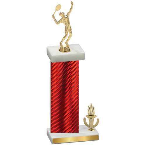 Accented Single Red Carbon Fiber Victory Tennis Trophy