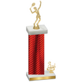 Accented Single Red Carbon Fiber Third Place Tennis Trophy
