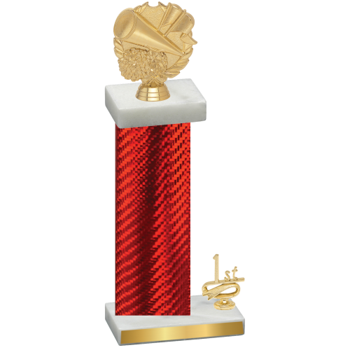 Accented Single Red Carbon Fiber First Place Cheerleading Trophy