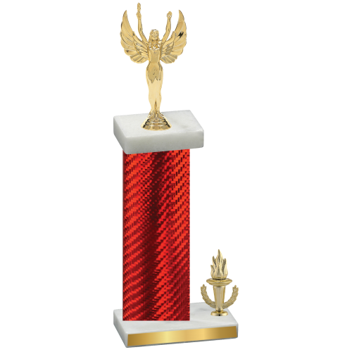 Accented Single Red Carbon Fiber Victory Victory Trophy