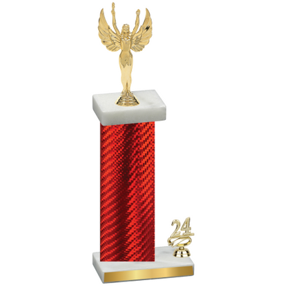 Accented Single Red Carbon Fiber Year Victory Trophy