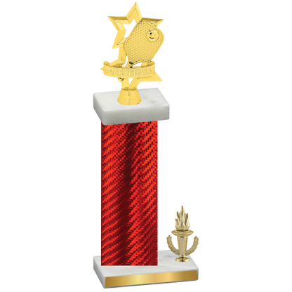 Accented Single Red Carbon Fiber Victory Pickleball Trophy