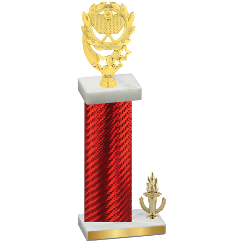 Accented Single Red Carbon Fiber Victory Pickleball Trophy