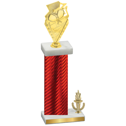 Accented Single Red Carbon Fiber Victory Pickleball Trophy