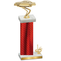 Accented Single Red Carbon Fiber First Place Cars Trophy