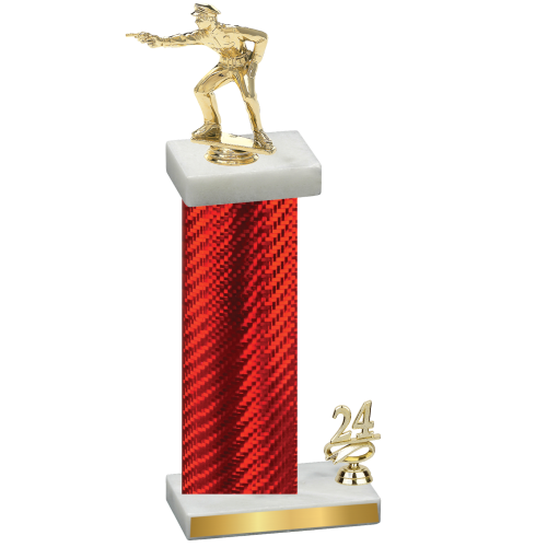 Accented Single Red Carbon Fiber Year Shooter Trophy