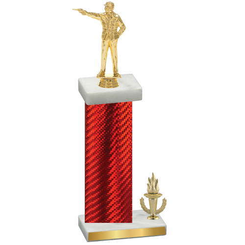 Accented Single Red Carbon Fiber Victory Shooter Trophy