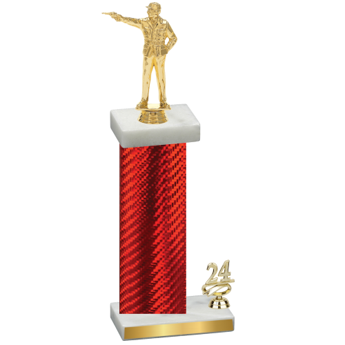 Accented Single Red Carbon Fiber Year Shooter Trophy